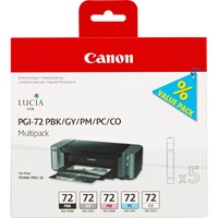 Canon Cartucce d'inchiostro Multipack PGI-72 PBK/GY/PM/PC/CO Resa standard, 5 pz, Confezione multipla