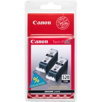 Canon Cartuccia d'inchiostro nero PGI-520BK (confezione doppia) Inchiostro a base di pigmento, 2 pz, Confezione multipla