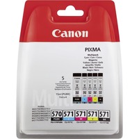 Canon Confezione multipla di cartucce d'inchiostro PGI-570BK/CLI-571 BK/C/M/Y Resa standard, Inchiostro a base di pigmento, Inchiostro colorato, 15 ml, 7 ml, 5 pz