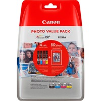 Canon Confezione multipla di cartucce d'inchiostro a resa elevata per foto CLI-551XL BK/C/M/Y Inchiostro colorato, Inchiostro colorato, Confezione multipla