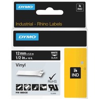 Dymo Etichette in vinile IND Bianco su nero, Multicolore, Vinile, -40 - 80 °C, UL 969, DYMO