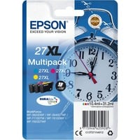 Epson Alarm clock Multipack 3-colour 27XL DURABrite Ultra Ink, Inchiostro Resa elevata (XL), Ciano, Magenta, Giallo, Inchiostro a base di pigmento, 10,4 ml, 1 pz, Confezione multipla
