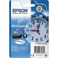 Epson Alarm clock Multipack Sveglia 3 colori Inchiostri DURABrite Ultra 27 Resa standard, Inchiostro a base di pigmento, 3,6 ml, 300 pagine, 1 pz, Confezione multipla