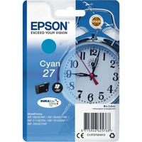 Epson Alarm clock Singlepack Cyan 27 DURABrite Ultra Ink, Inchiostro Resa standard, Ciano, 3,6 ml, 1 pz, 300 pagine
