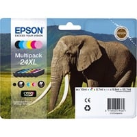 Epson Elephant Multipack 6-colours 24XL Claria Photo HD Ink, Inchiostro Resa elevata (XL), 10 ml, 8,7 ml, 6 pz, Confezione multipla
