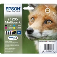 Epson Fox Multipack 4 colori DURABrite Volpe T1285, Inchiostro Nero, Ciano, Magenta, Giallo, 5,9 ml, 3,5 ml, 1 pz, Confezione multipla