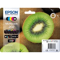 Epson Kiwi Multipack 5-colours 202 Claria Premium Ink, Inchiostro Resa standard, Inchiostro a base di pigmento, Inchiostro colorato, 6,9 ml, 4,1 ml, 1 pz