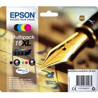 Epson Pen and crossword Multipack 4-colours 16XL DURABrite Ultra Ink, Inchiostro Resa elevata (XL), Nero, Ciano, Magenta, Giallo, Inchiostro a base di pigmento, Inchiostro a base di pigmento, 12,9 ml, 6,5 ml