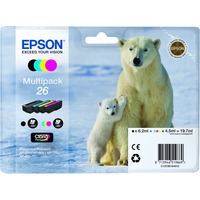 Epson Polar bear Multipack 26 (4 colori: NCMG) Inchiostro a base di pigmento, Inchiostro colorato, 6,2 ml, 4,5 ml, 1 pz, Confezione multipla, Vendita al dettaglio