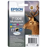 Epson Stag Multipack 3 colori DURABrite Ultra Cervo T1306, Inchiostro Resa elevata (XL), Ciano, Magenta, Giallo, Inchiostro a base di pigmento, 10,1 ml, 1 pz, Confezione multipla