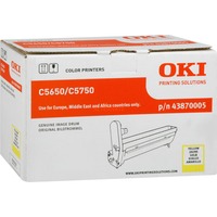 OKI Yellow image drum for C5650/5750 Originale, Tamburo Originale, OKI C5650, C5750, 20000 pagine, Stampa laser, Giallo, Nero, Argento