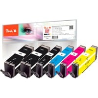 Peach PI100-328 cartuccia d'inchiostro 6 pz Compatibile Resa standard Nero, Blu, Rosa, Giallo Resa standard, Nero, Blu, Rosa, Giallo, Inchiostro a base di pigmento, 8,5 ml, 6 pz, Confezione multipla