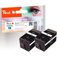 Peach PI300-763 cartuccia d'inchiostro 2 pz Compatibile Resa elevata (XL) Nero Resa elevata (XL), 28 ml, 1120 pagine, 2 pz, Confezione multipla