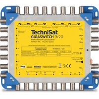 TechniSat GigaSwitch 9/20 multinterruttore satellitare 9 ingressi 20 uscite blu/Giallo, 9 ingressi, 20 uscite, 950 - 2150 MHz, 5 - 790 MHz, 25 dB, 230 V