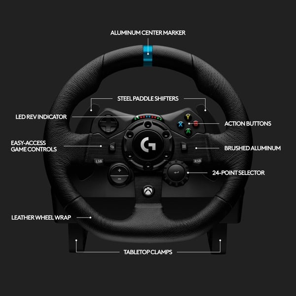 Volante Da Corsa Logitech G923 Per Xbox E PC - Pedali Progressivi | Force Feedback | Design Racing | Nero - Foto 8