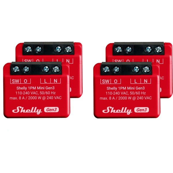 Shelly Plus 1PM Mini Gen3 rosso