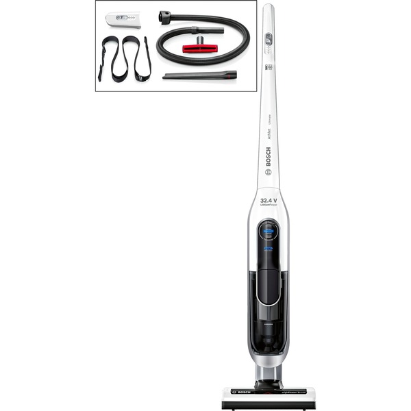 Bosch Home BBH73260K scopa elettrica Senza sacchetto Bianco, Aspirapolvere  verticale bianco/Argento, Senza sacchetto, Bianco, CE, EAC-Eurasian, UA,  Secco, Filtro, Elettronico