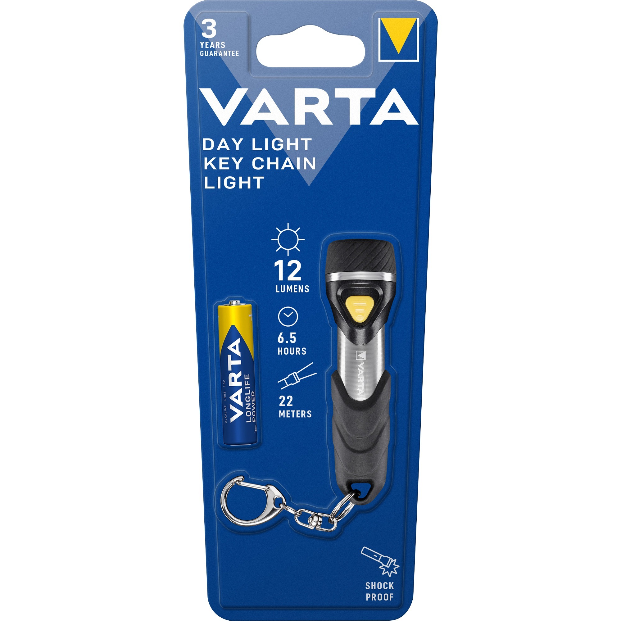 Day Light Key Chain LED Flashlight (incl. anello