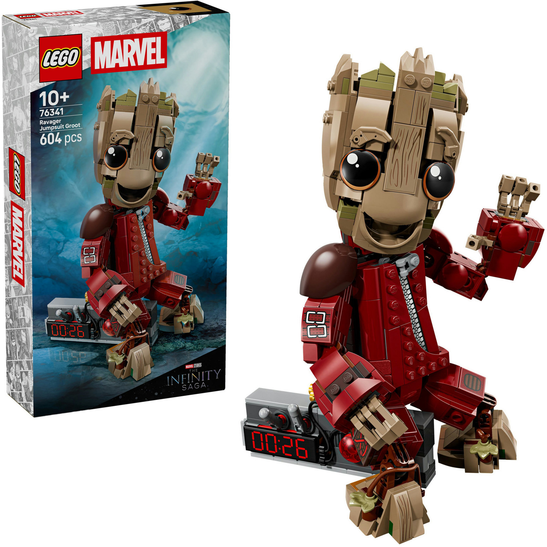 Lego | Marvel Groot In Tuta Da Ravager - Action Figure Giocattolo Da Collezione Per Supereroi - Decorazione Per Camera Da Letto O Scrivania - Regalo Di Compleanno Per Bambini E Fan Da 10 Anni - 76341
