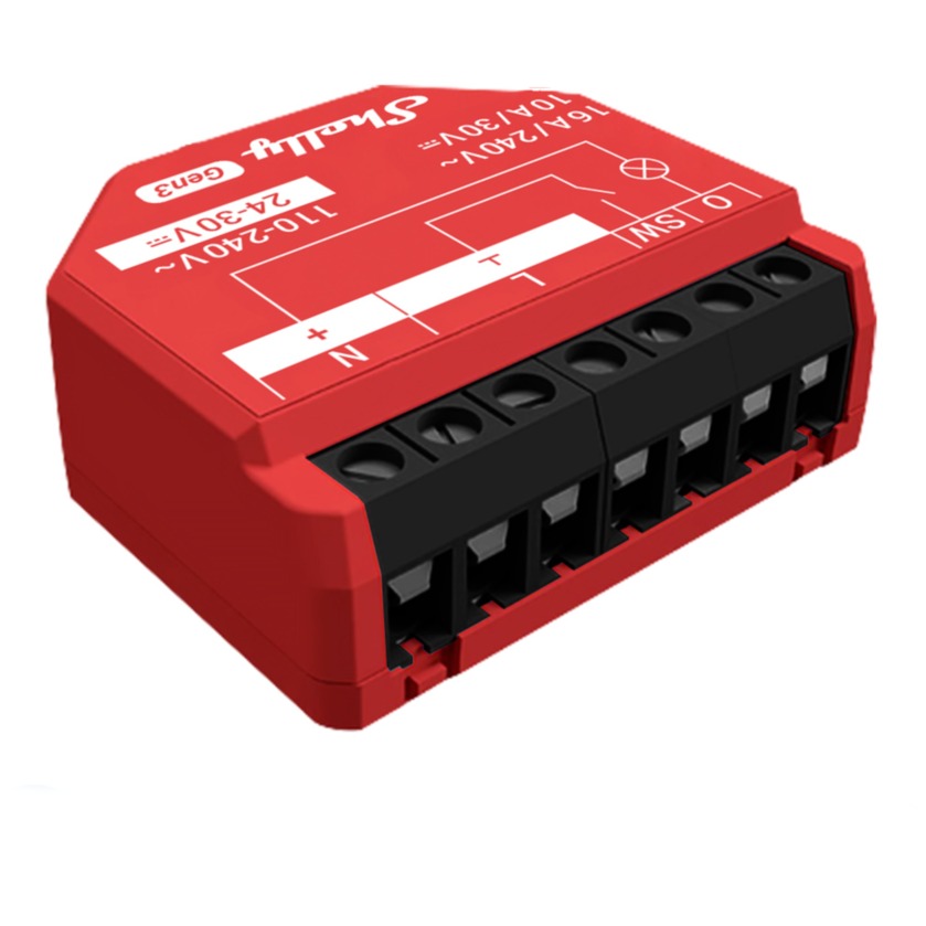 Shelly 1PM Gen3, Wi-Fi Interruttore Intelligente Relé, 1 Canale, 16А, Monitora Il Consumo Di Energia, Controllo Remoto E Automazione, Illuminazione, Nessun Hub Richiesto, Alexa, Google Home-image