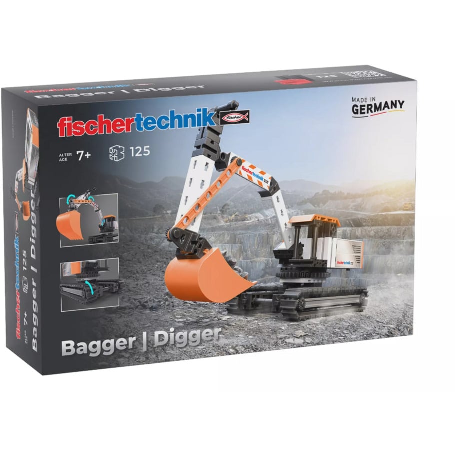 Fischertechnik Digger 576104 – Kit Di Costruzione Educativo, Escavatore Giocattolo Da Montare, Per Bambini A Partire Dai 7 Anni, Arancione-image