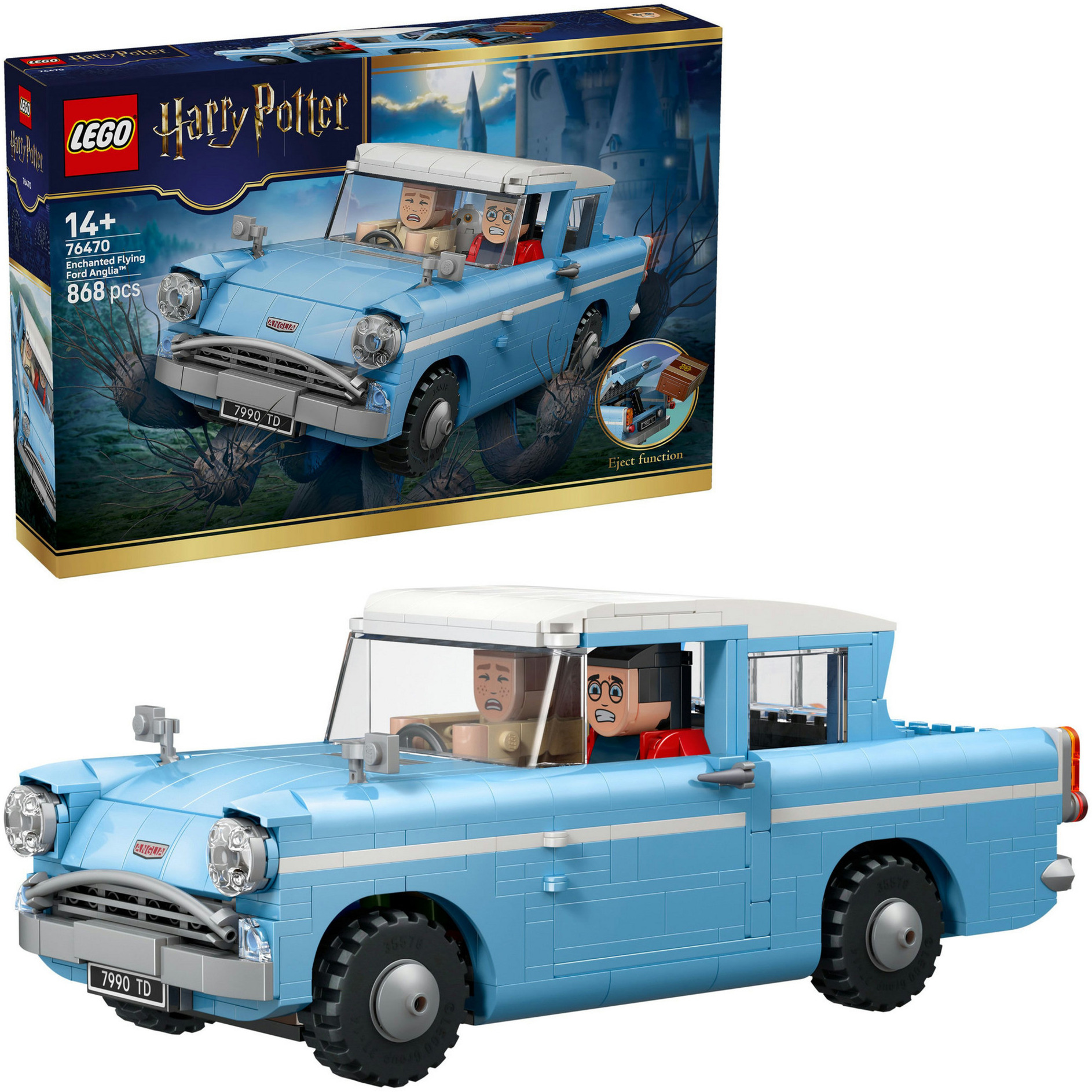 Lego Harry Potter Ford Anglia Volante Incantata - Modellino Di Macchina Giocattolo Con Personaggi Di Harry E Ron E Figura Di Edvige - Regalo Per Bambine, Bambini E Adolescenti Da 14 Anni In Su - 76470