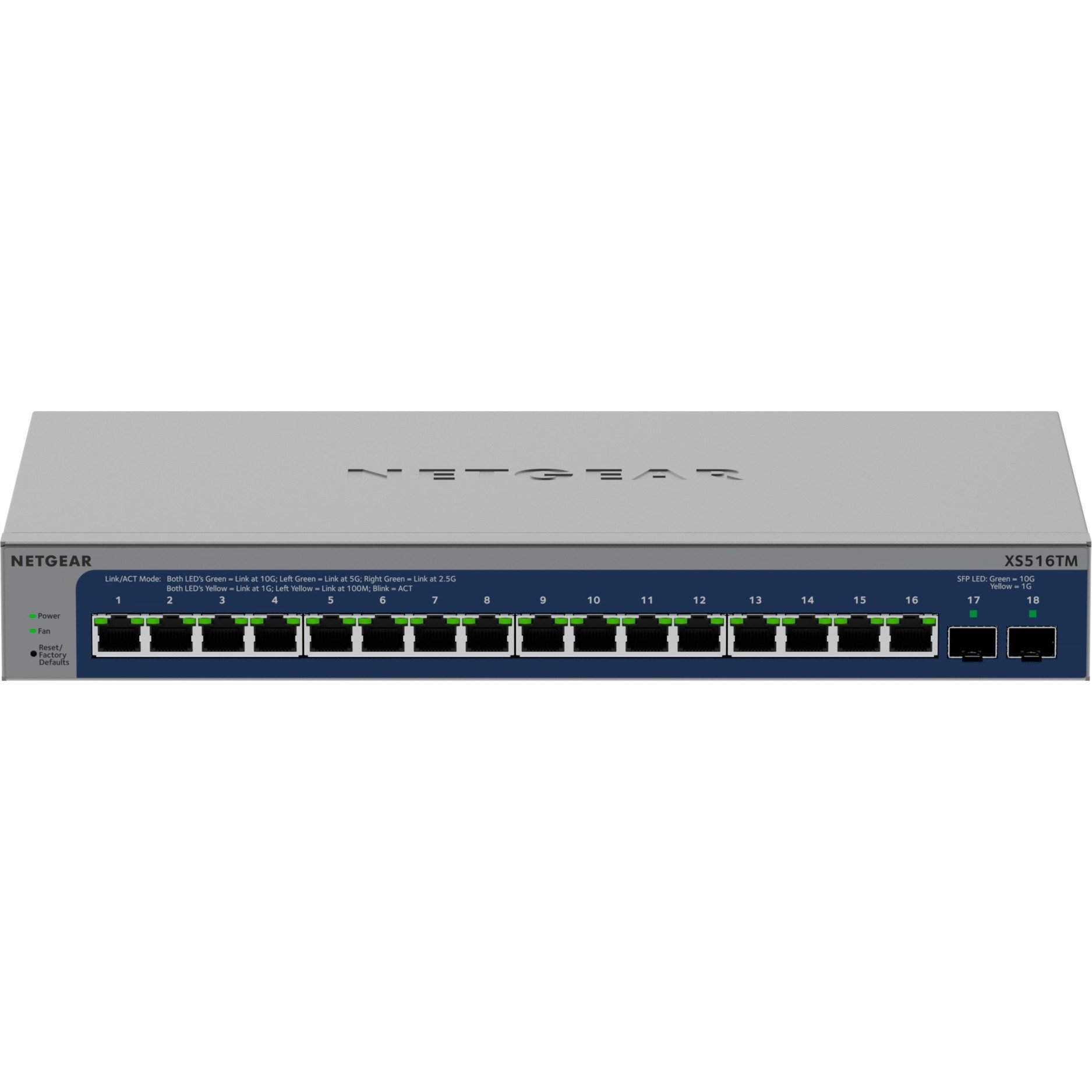 Netgear XS516TM Switch Smart 10G-Multi-Gigabit Ethernet a 16 Porte con 2 Porte SFP 10G.-image