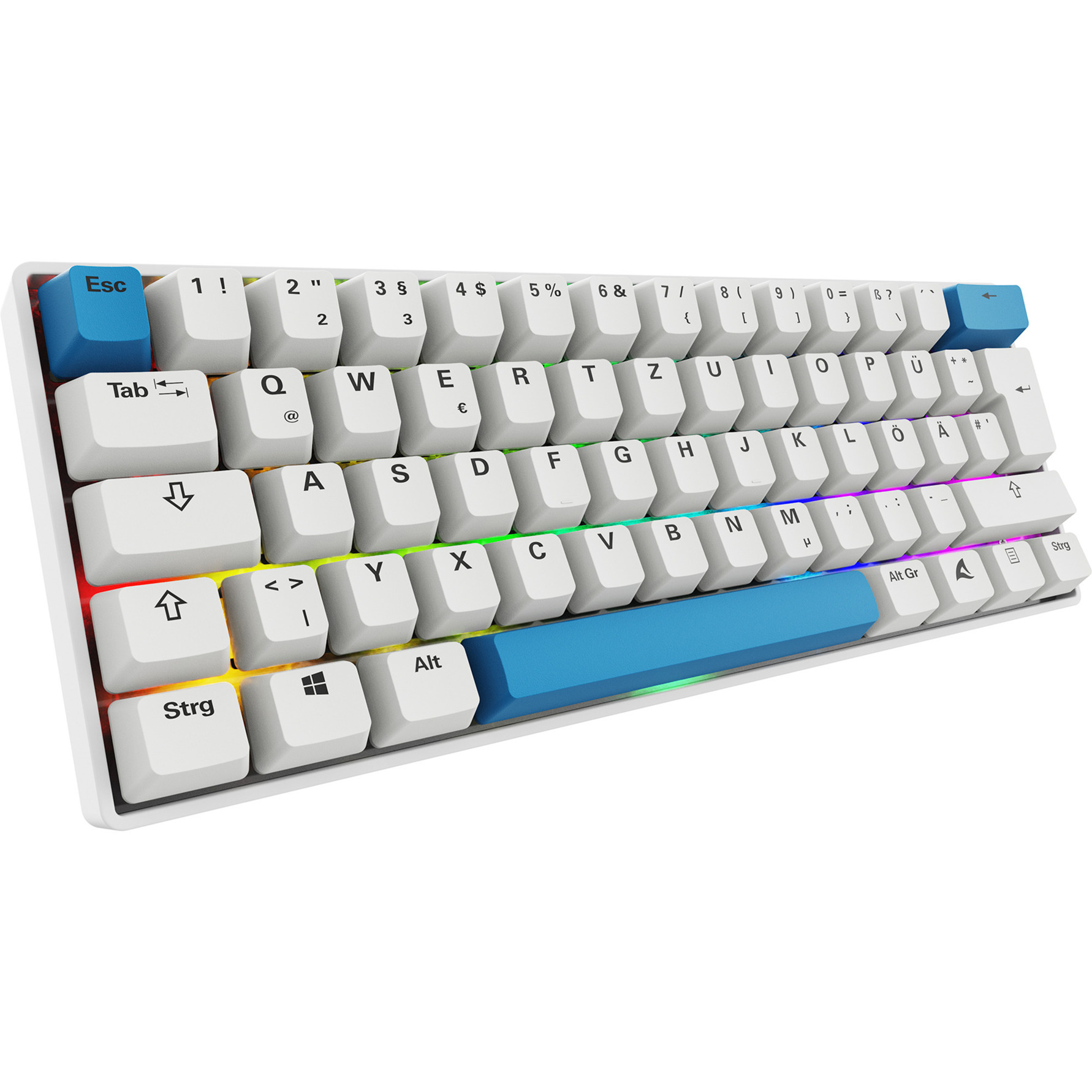 Sharkoon Skiller SGK50 S4 Gen2 Pbt, Bianco, Gateron G-Pro Yellow, 60% Layout De-image