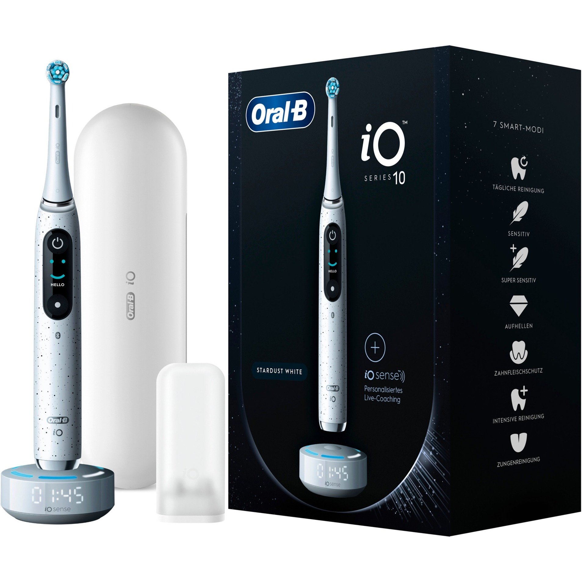 ORAL-B Io Series 10 Stardust White Electric Toothbrush + Io Sense Charger White-image