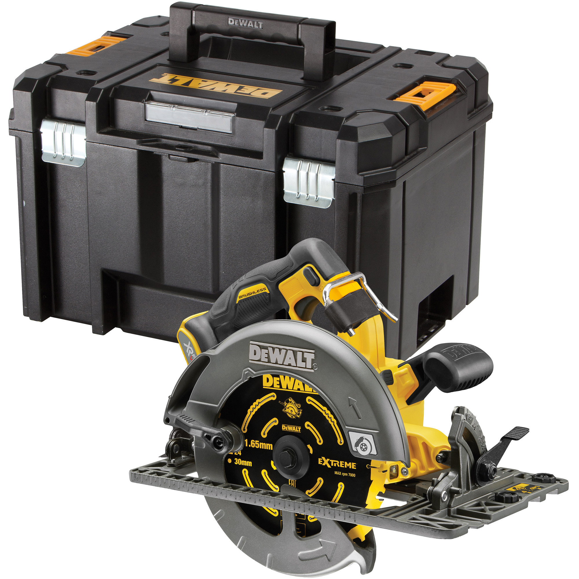 Dewalt Sega Circolare Brushless Xr Flexvolt 54V Ø190Mm E Profondità 61Mm. Con Base A Binario E Senza Caricabatteria/Batteria, Multicolore