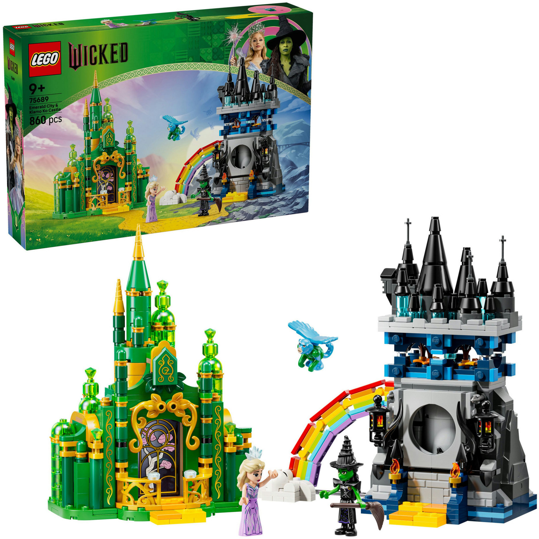 Lego Wicked Città Di Smeraldo E Castello Kiamo Ko - Giocattolo Da Esposizione Con Mini Bamboline Di Elphaba E Glinda, Scimmia E Accessori - Regalo Per Bambine Da 9 Anni In Su Fan Del Film - 75689-image
