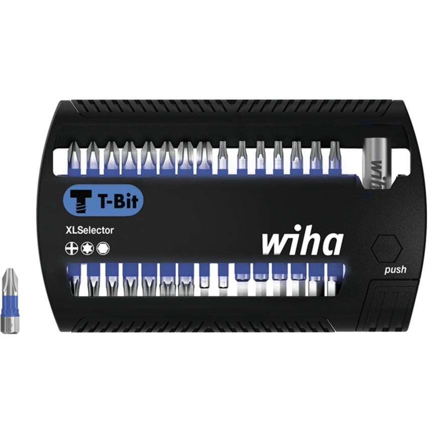 Wiha Juego De Bits Xlselector, Bits En T De 25 Mm Phillips, Torx®, Hexagonal De 32 Unid. De 1/4" C6,3 (41830)-image