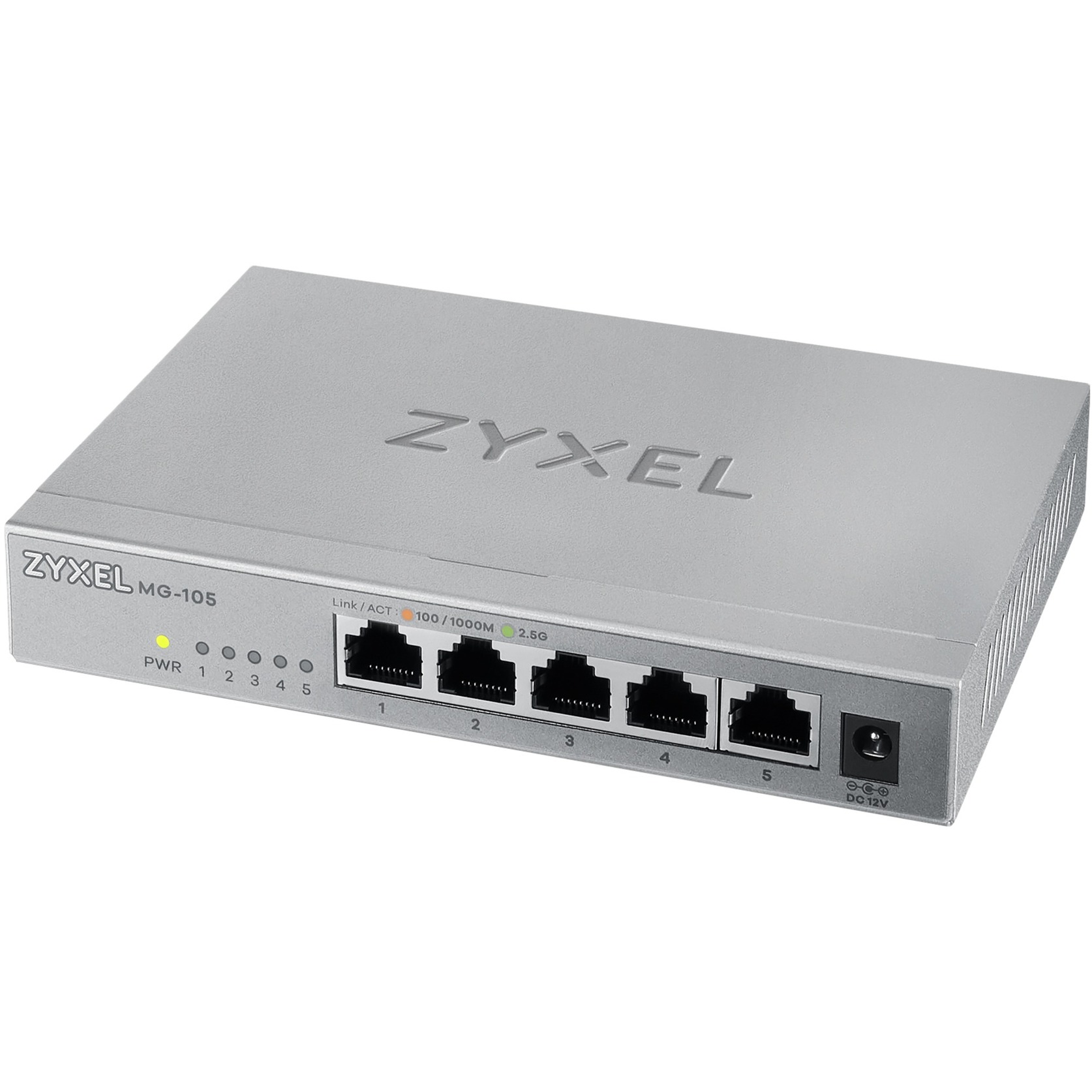 Zyxel MG-105 Switch Non Gestito 2.5G Ethernet 100-1000-2500 Acciaio-image