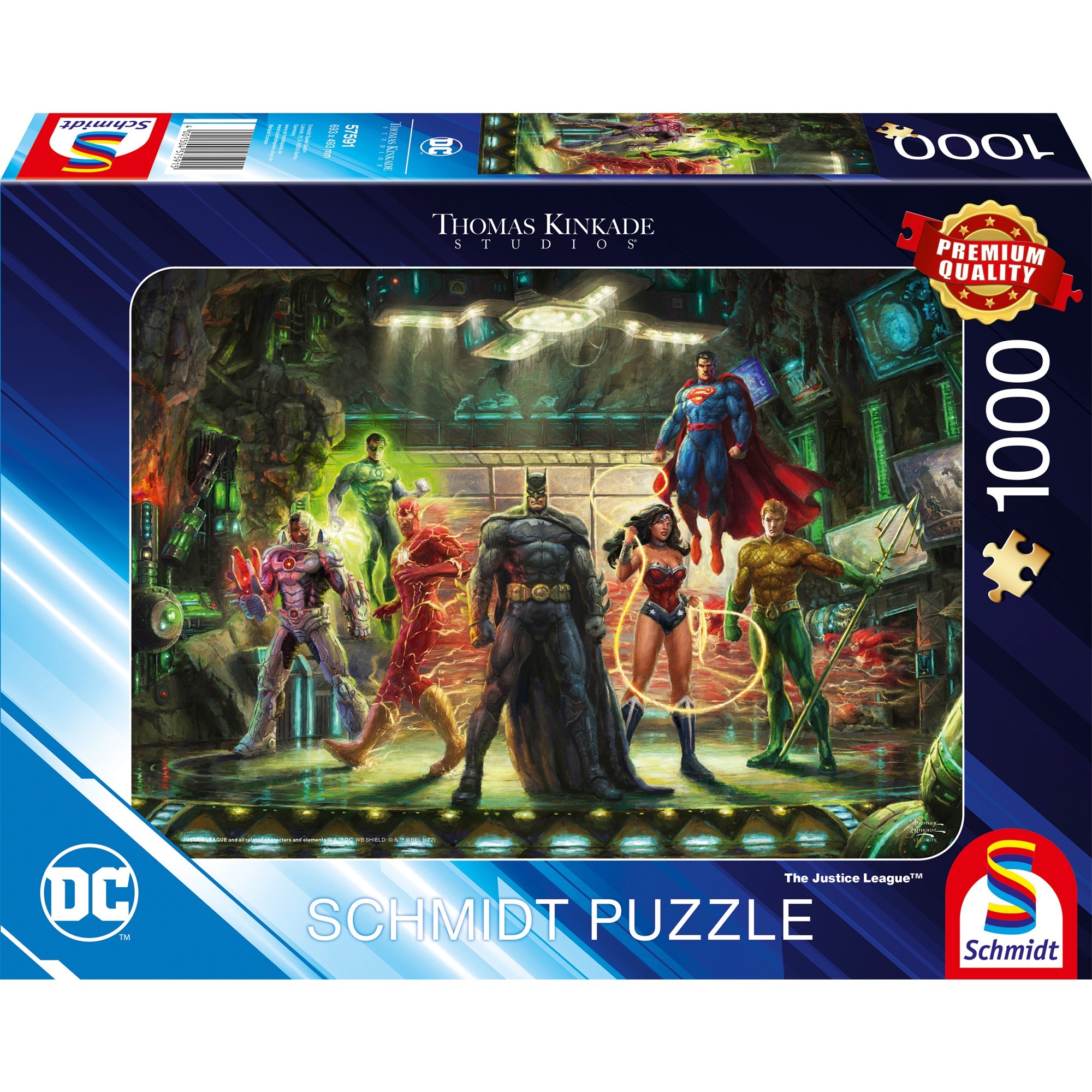 Schmidt Spiele 57591 Thomas Kinkade, The Justice League, Puzzle Da 1000 Pezzi, Normale