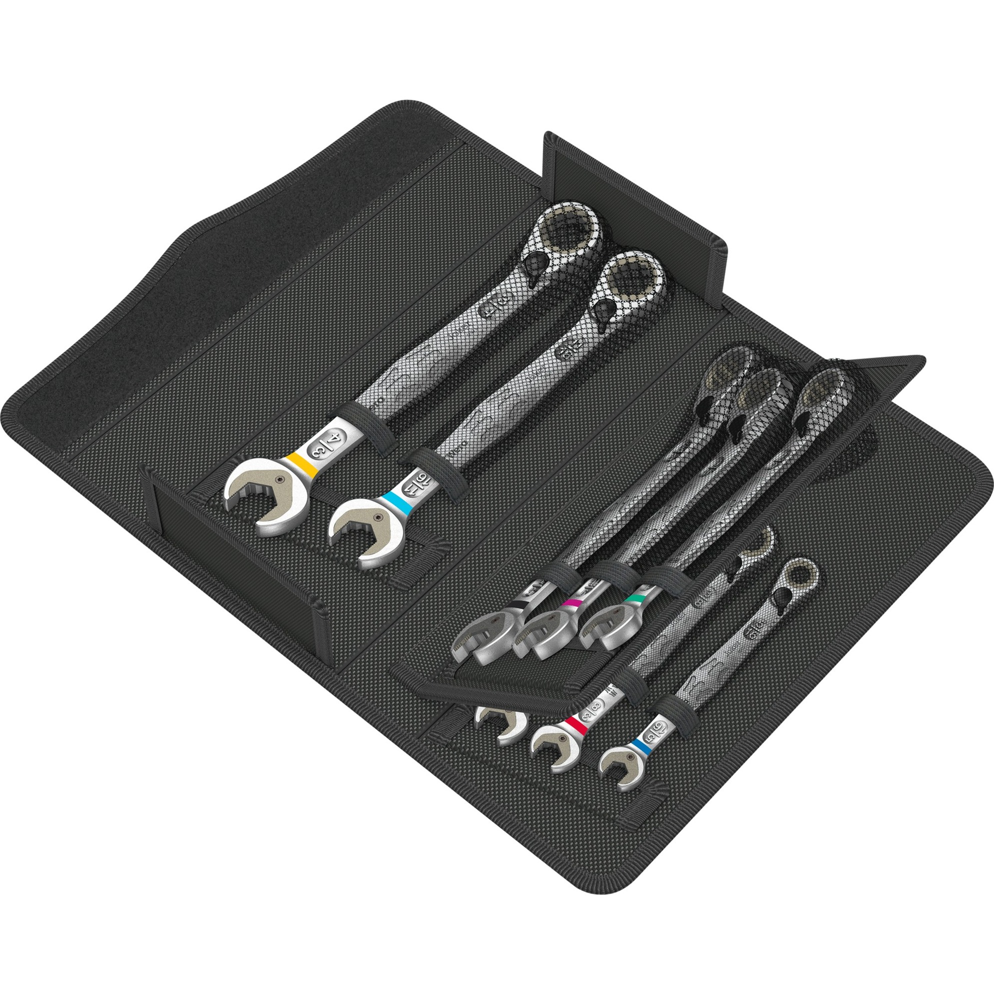 Wera 05020093001 6001 Joker Switch 8 Imperial Set 1, Kit Con Chiavi Combinate Piegate A Cricchetto, Pollici, 8 Pezzi