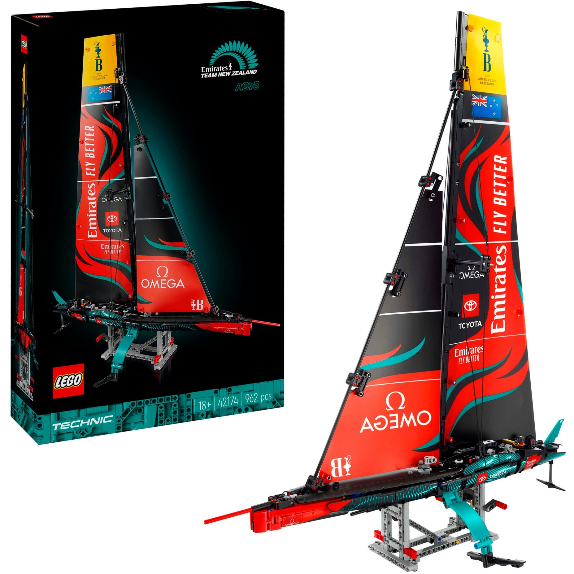 LEGO Technic Emirates Team New Zealand AC75, Modellino di Nave Yacht da Costruire, Kit Modellismo per Adulti con Barca a Vela, Idea Regalo Creativa per Uomo, Donna, Lui o Lei, Decorazione Casa 42174-image
