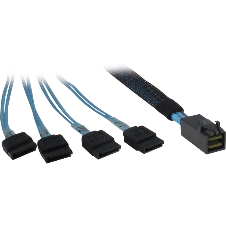 0.5m SFF 8643/4x SATA 0,5 m Nero, Blu