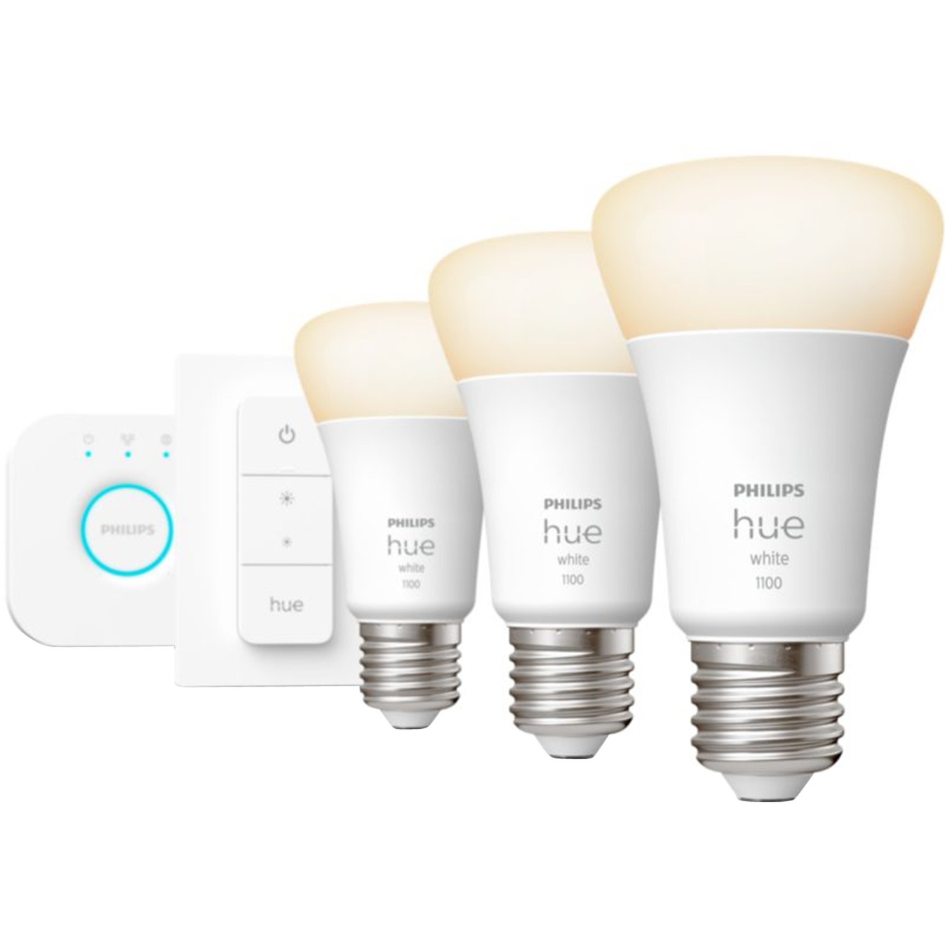 Philips Hue White Starter Kit Bridge + 3 Lampadine...