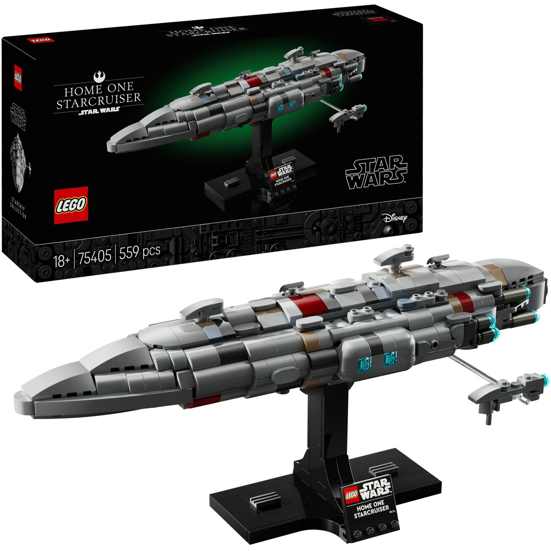 LEGO Star Wars 75405 Starcruiser Home One, Modellino da Costruire di Astronave da Collezione con Fregata Medica Nebulon-B, Idea Regalo di Compleanno per Adulti, Uomo e Donna da Il Ritorno dello Jedi-image