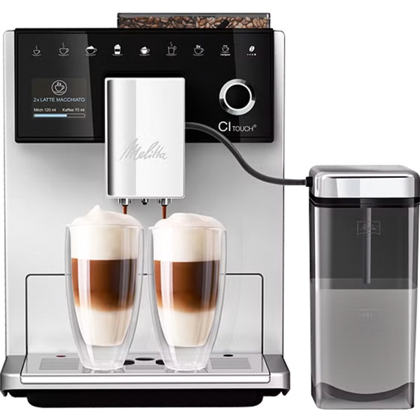 Melitta Ci Touch - Macchina Da Caffè Con Macinacaffè Integrato E Montalatte Per Espresso O Cappuccino, Colore: Argento-image