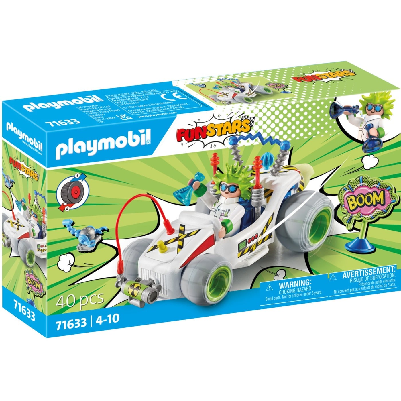 Playmobil Funstars 71633 Racing Professor, Kart Con Motore Pull-Back, Set Di Gioco Dinamico Per Corse Emozionanti, Giocattolo Per Bambini Dai 4 Anni In Su, Professore Sfrecciante