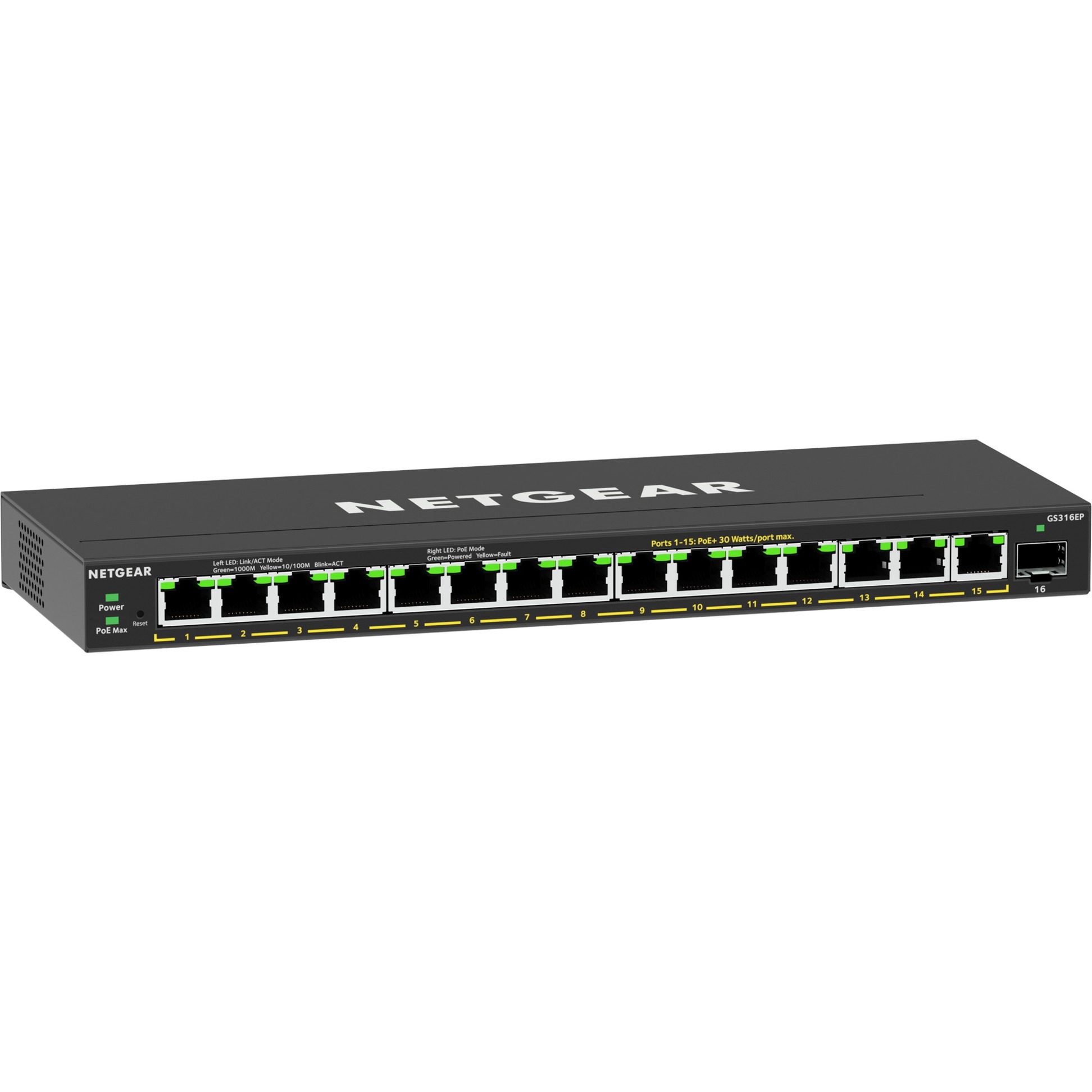 Netgear GS316EP-100PES Switch di Rete Gestito Supporto Power Over Ethernet Nero-image