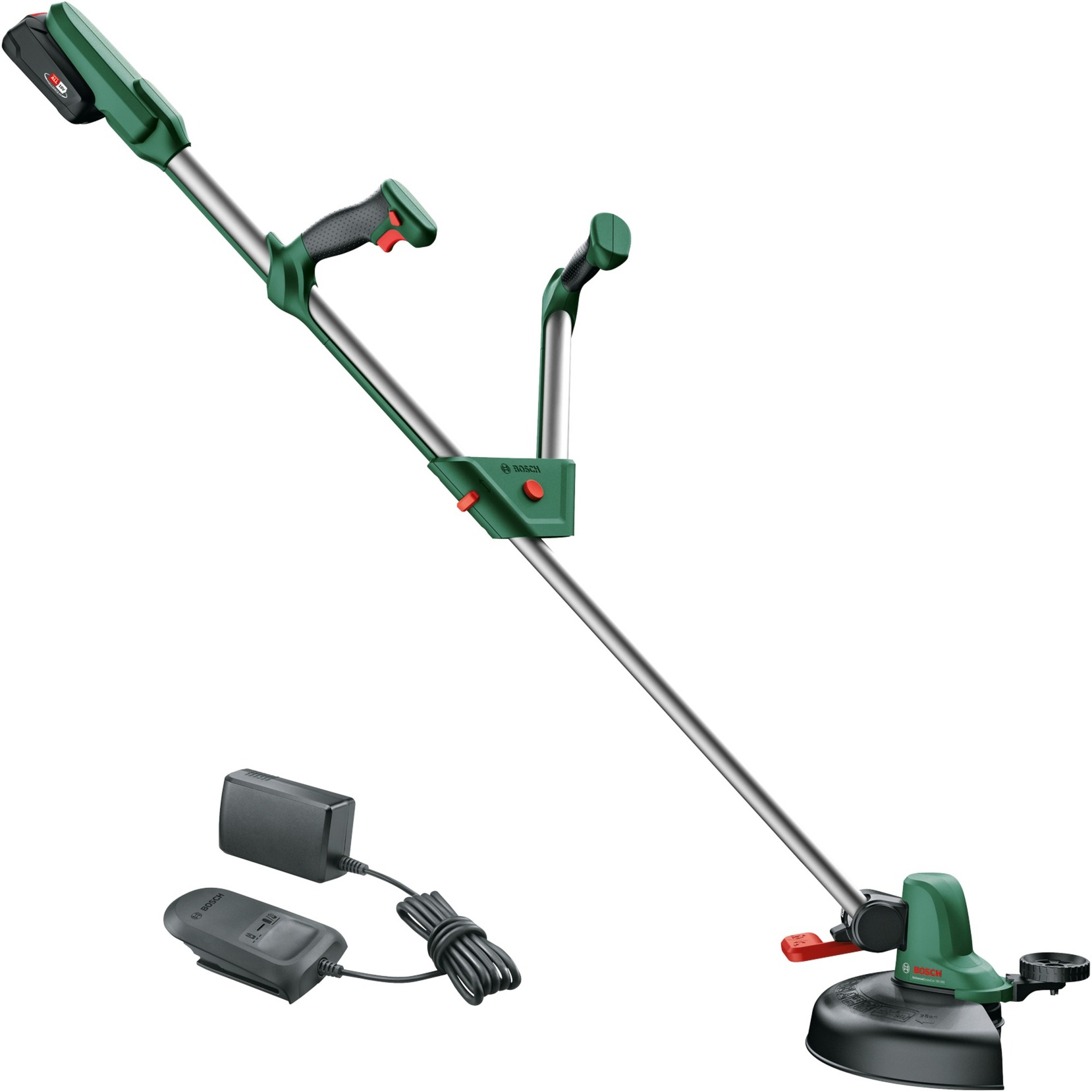 Bosch Home and Garden Tagliabordi a batteria UniversalGrassCut 18V-260 (1x batteria 2,0 Ah, sistema a 18 Volt, ⌀ taglio: 26 cm, impugnature regolabili, in scatola di cartone)