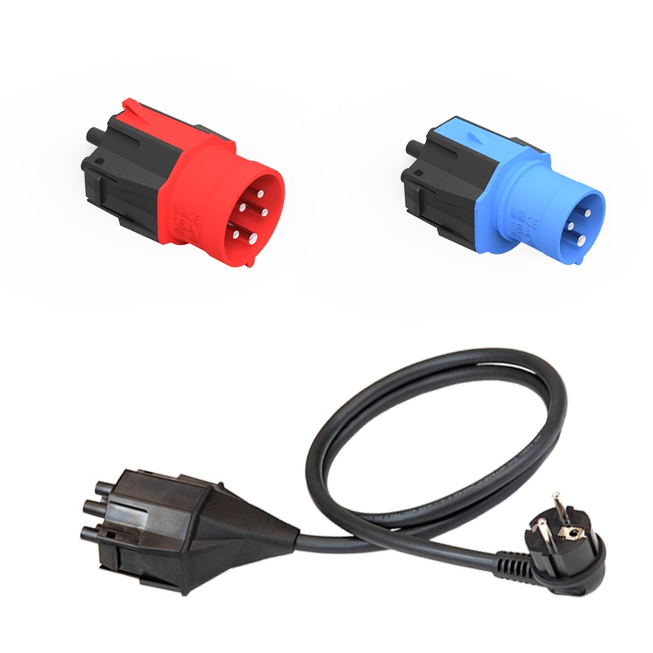 Set Adattatori Spina Standard (Ue) 16A 5 Poli, 16A 3 Poli, Contatto Di Terra, Adattatore