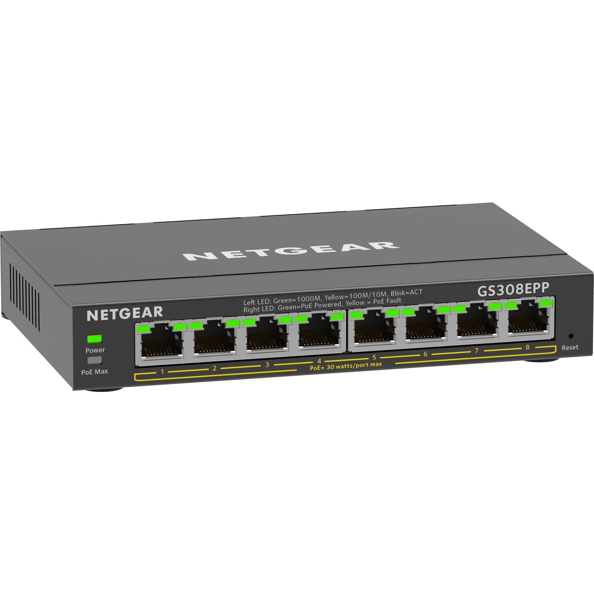 8-Port Gigabit Ethernet High-Power PoE+ Plus