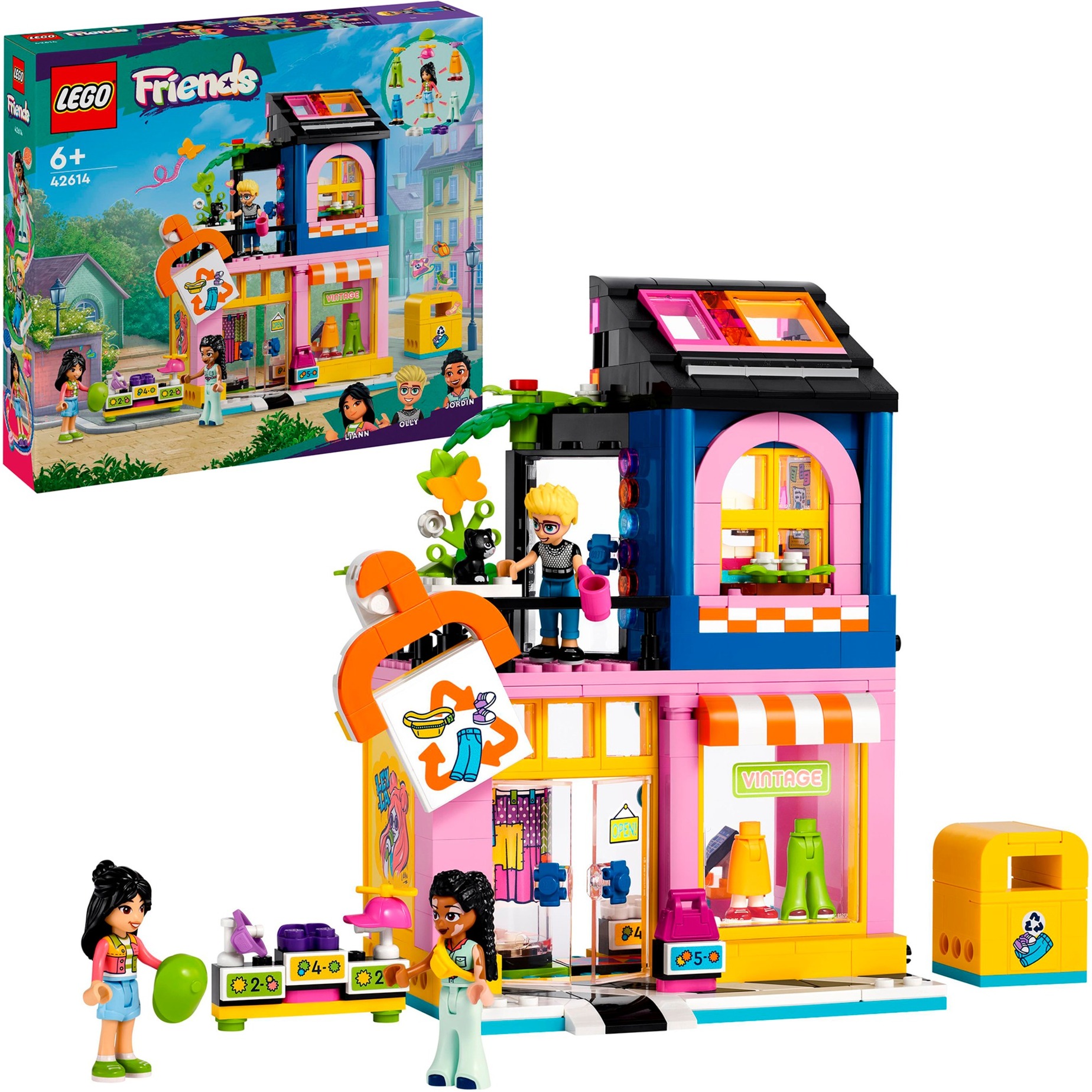 LEGO Friends Boutique Vintage, Giochi Socio-Emotivi per Bambine e Bambini da 6 Anni in su con Negozio Giocattolo di Vestiti alla Moda da Costruire, 3 Mini Bamboline e un Gatto, Idea Regalo 42614-image