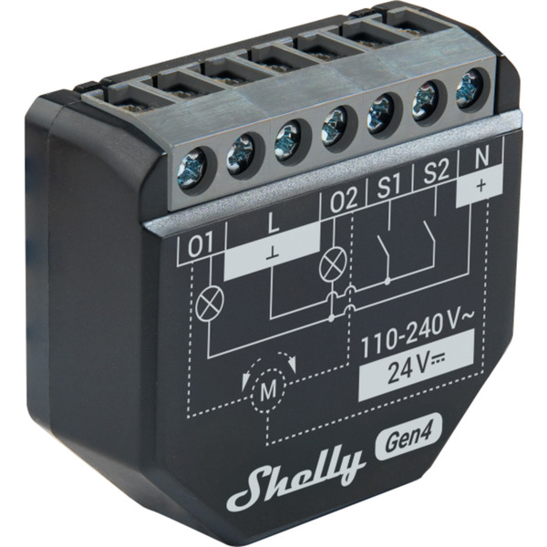 Shelly 2PM Gen4, Interruttore Relè Intelligente Wi-Fi, 2 Canali, 16A, Monitora Il Consumo Di Energia, Tapparelle, Domotica, Nessun Hub Richiesto, Certificato Matter, Alexa, Google, Homekit, Zigbee-image