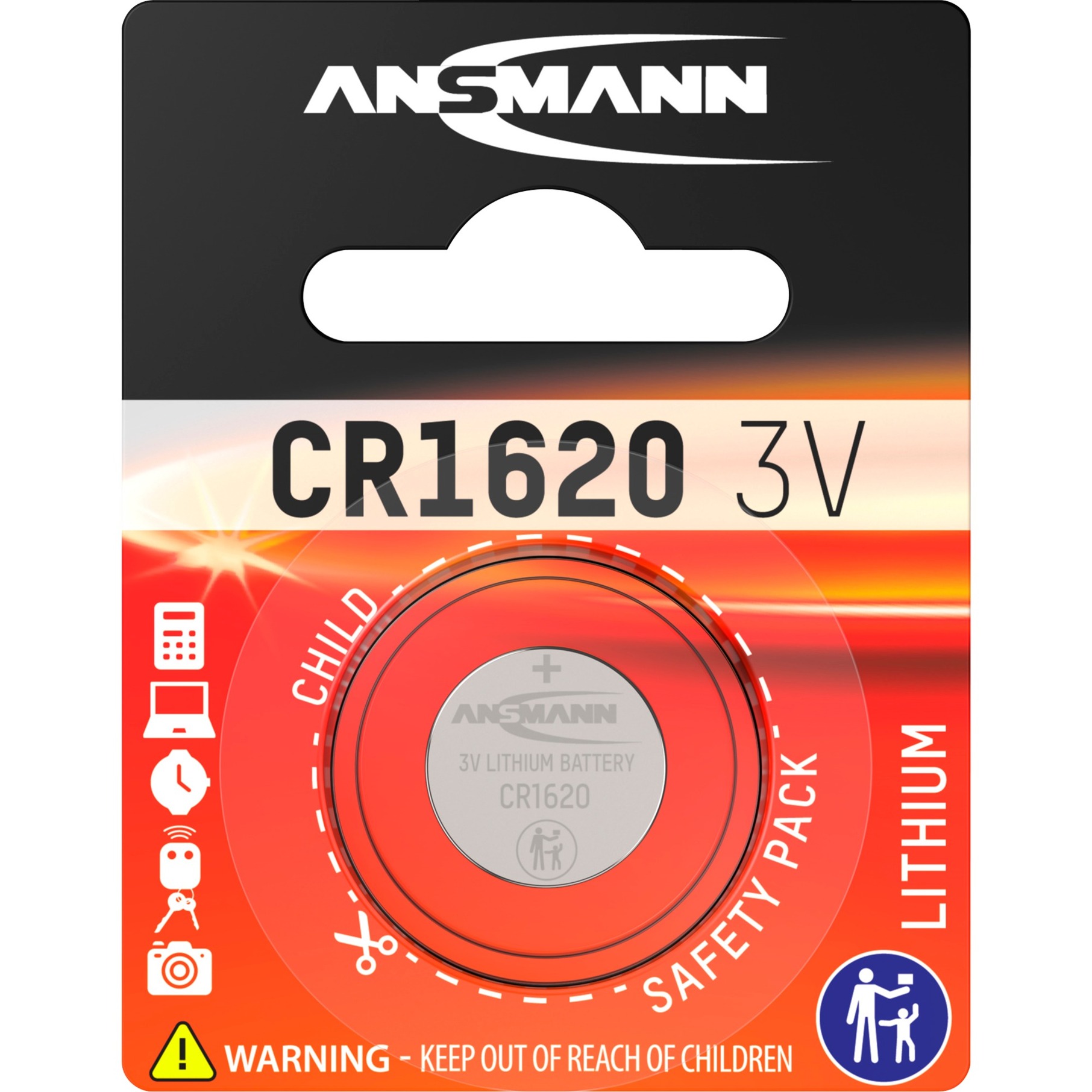 Lithium CR 1620, 3 V Battery Batteria monouso Ioni...