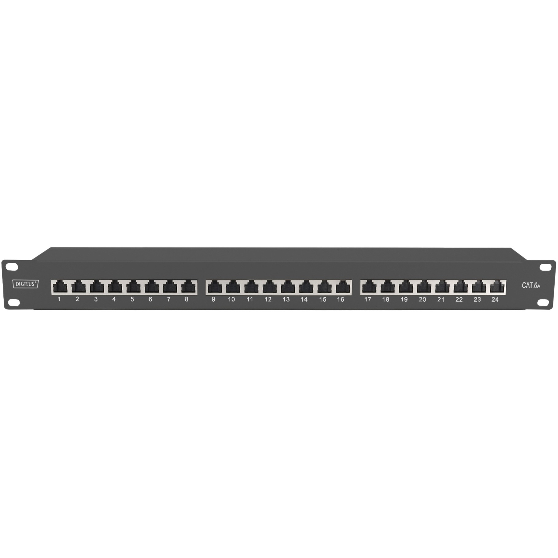 Digitus Lsa Patch-Panel Cat-6A - 24 Porte - 1 U - Schermato - Classe Ea - Flap Di Protezione Dalla Polvere - Nero Ral 9005