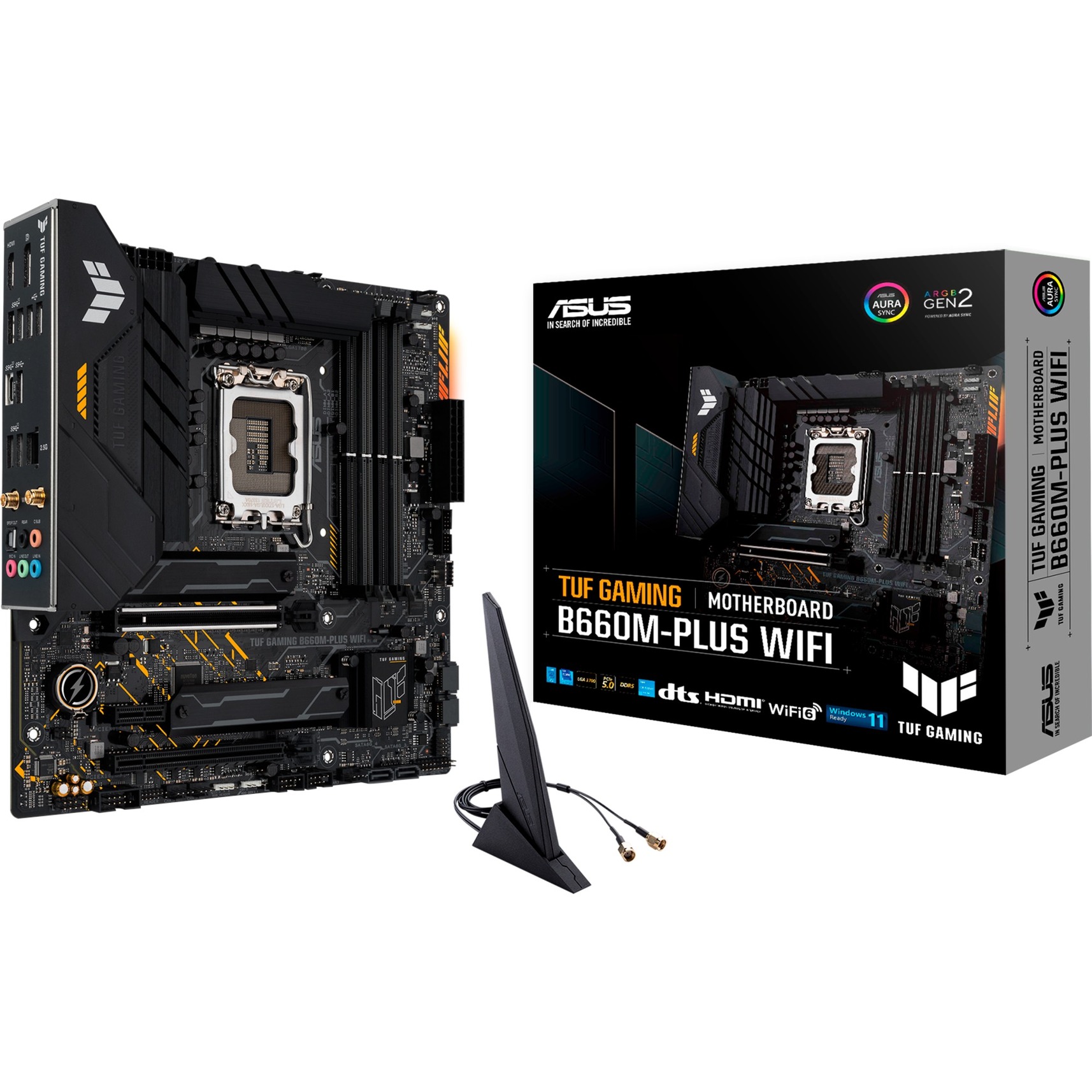 Asus Tuf Gaming B660M-PLUS Wifi Scheda Madre Matx, Intel B660, LGA1700, DDR5, Pcie 5.0, Lan Realtek 2.5Gb, Wifi 6, Realtek 7.1 Surround, 2Xm.2, 4Xsata 6Gb/S, Usb 3.2 Gen 2X2, Armoury Crate-image